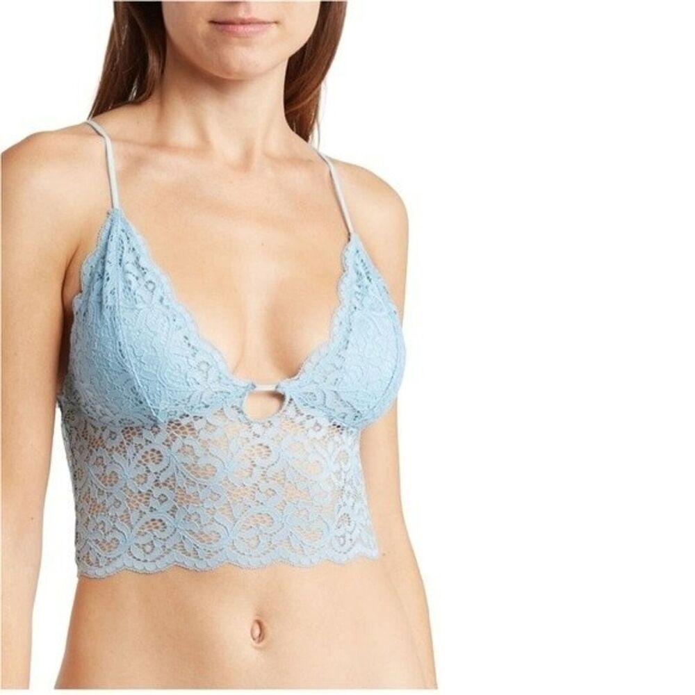Abound Blue Lace Longline Bralette NWT